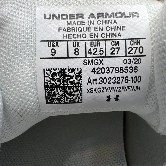 🌹 Under Armour Mens Charged Gemini 3023276-100 White Running Shoes Sneakers 9 - Picture 12 of 14